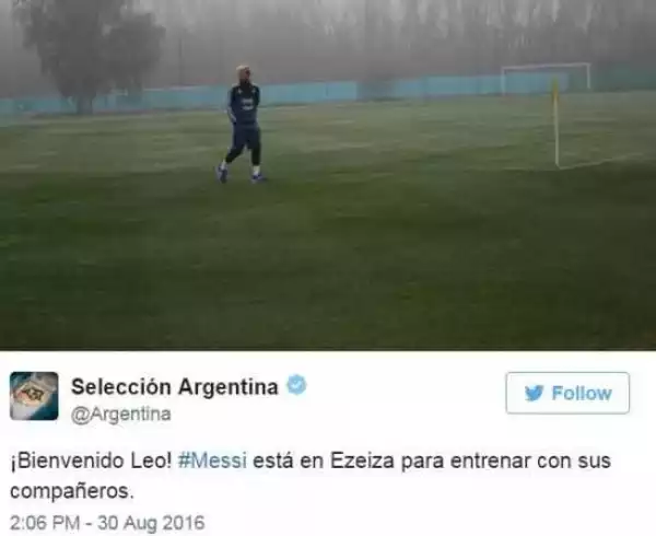Lionel Messi Pictured Training With Argentina Team